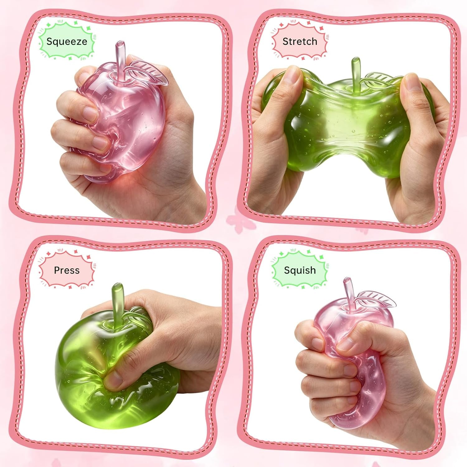 Stress Relief Toy, Apple Squishy (Green)