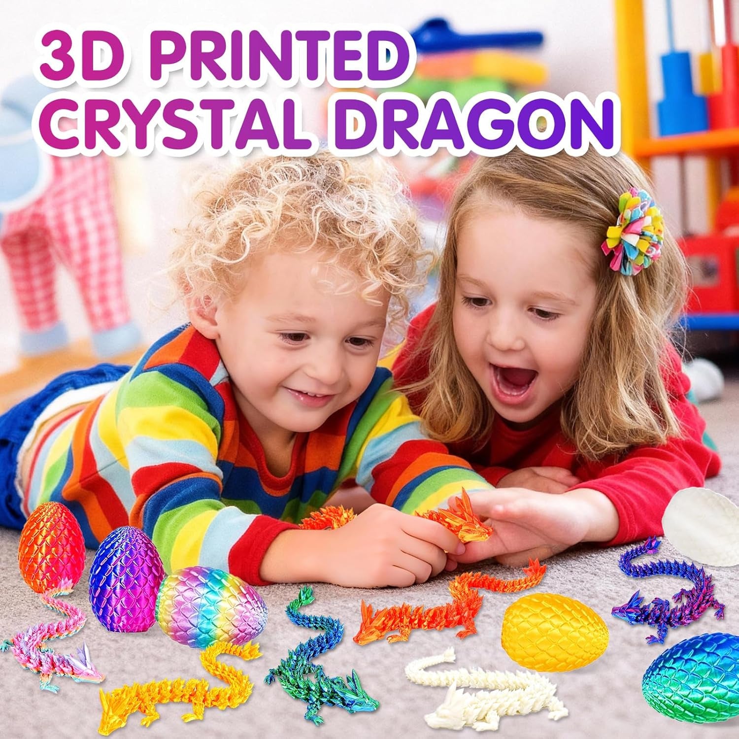 6 Pcs 3D Printed Dragon Eggs with Dragon Inside 