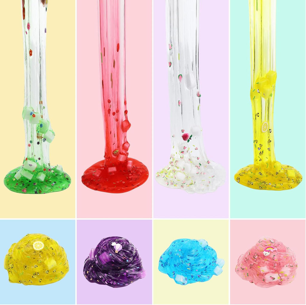 Jelly Cube Clear Slime Kit 8 Pack for Kids