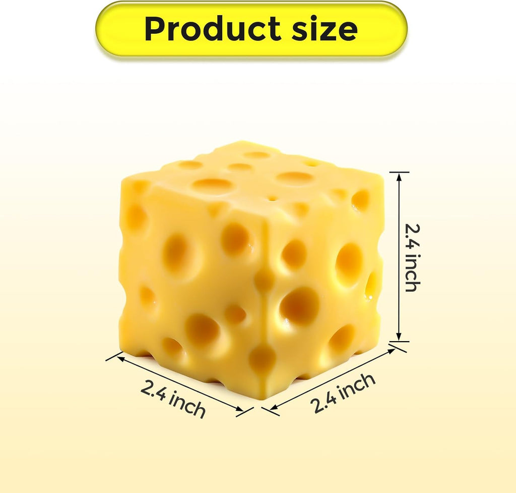 Cheese Squishy Cube Block(Yellow 2.4 In)
