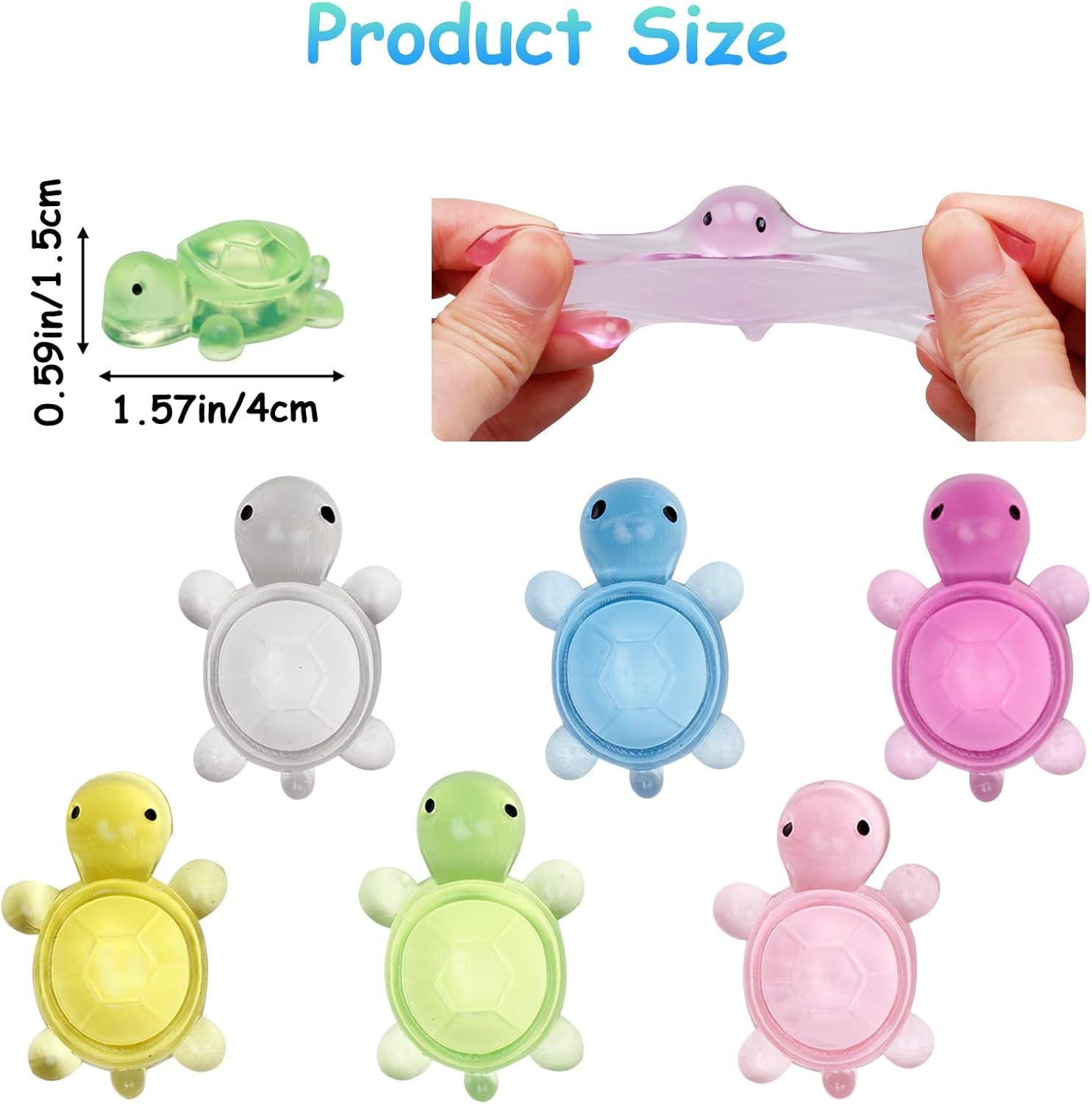 Mini Turtle Squishy Fidget Toys 24 Pack Slow Rise Anxiety Relief Squishies