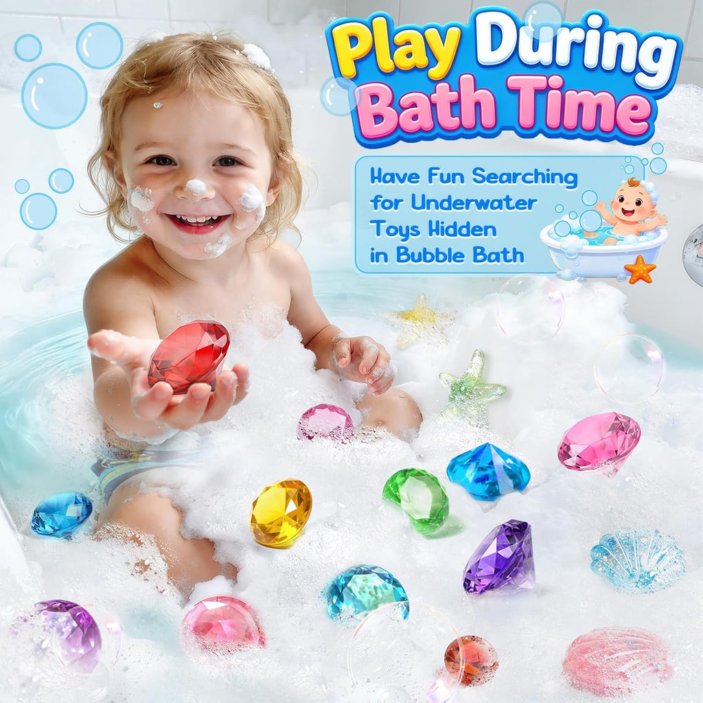 Diving Pool Toys for Kids Diving Gem Treasure Chest, 29Pcs 