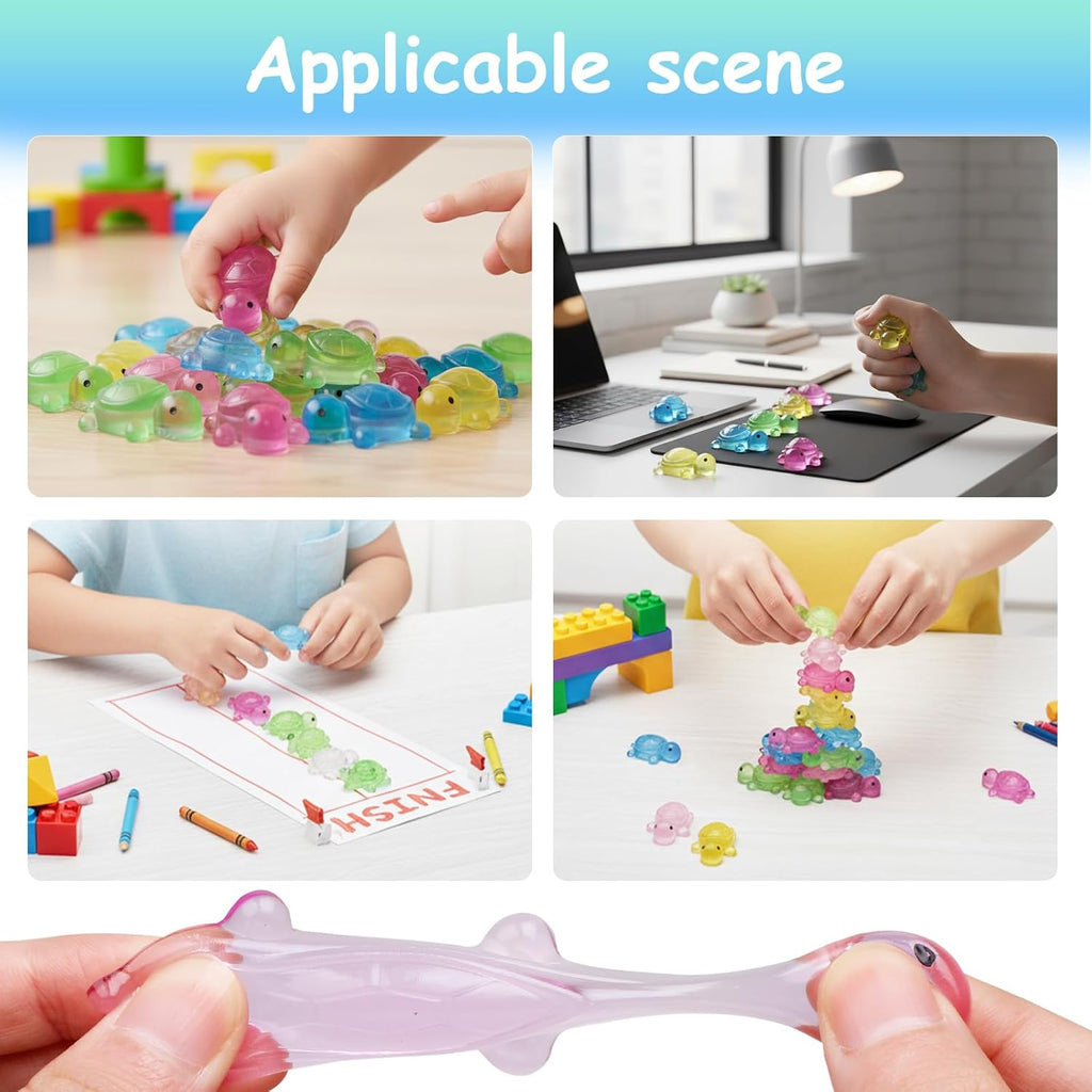 Mini Turtle Squishy Fidget Toys 24 Pack Slow Rise Anxiety Relief Squishies