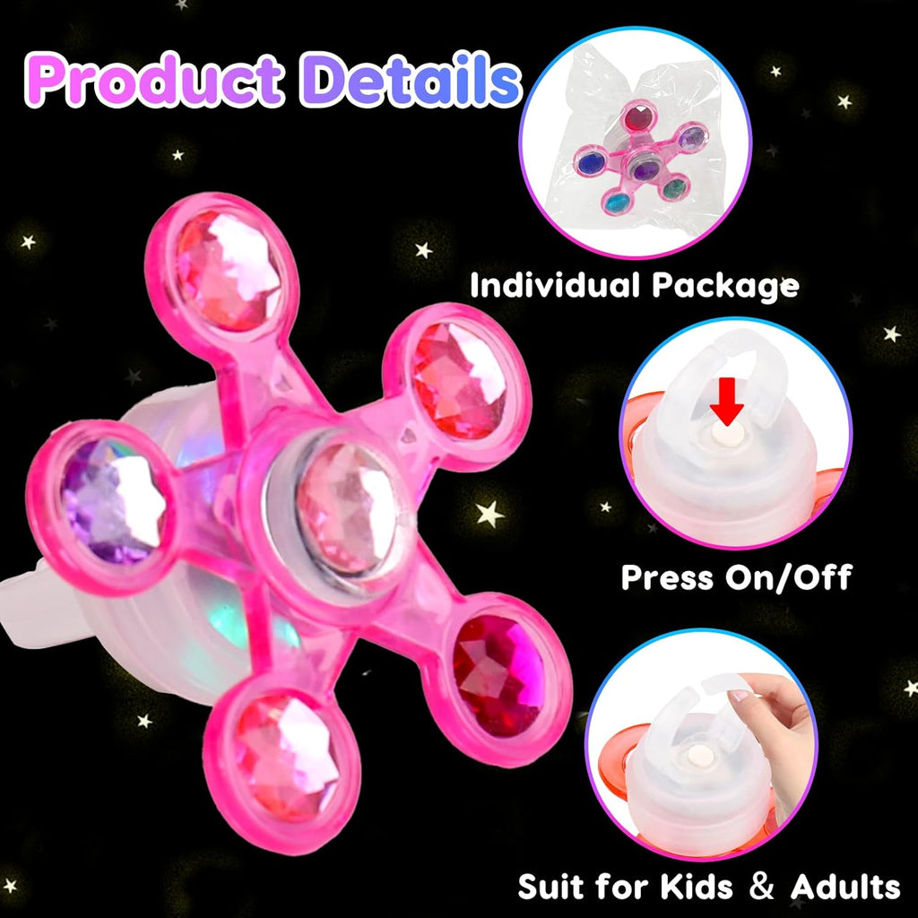 24PCS LED Light up Fidget Spinner Rings Glow 
