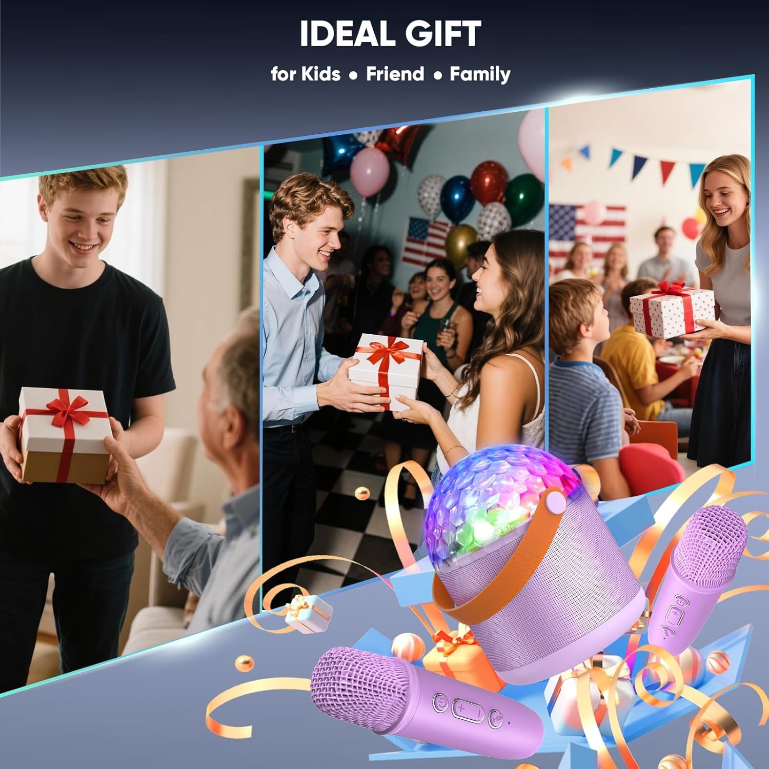 Portable Bluetooth Speaker with Disco LED Light