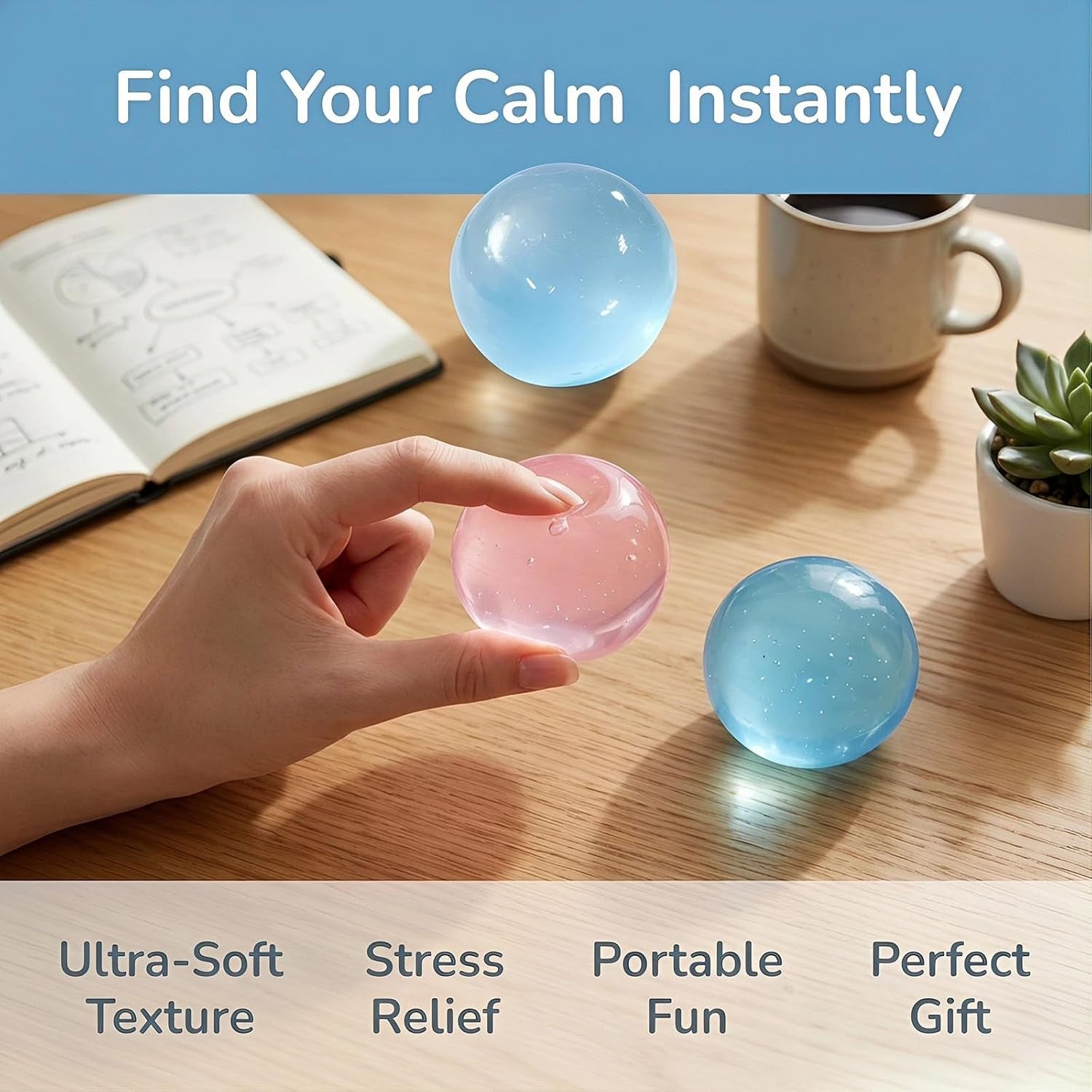 Set of 2 Coconut Oil Stress Balls 