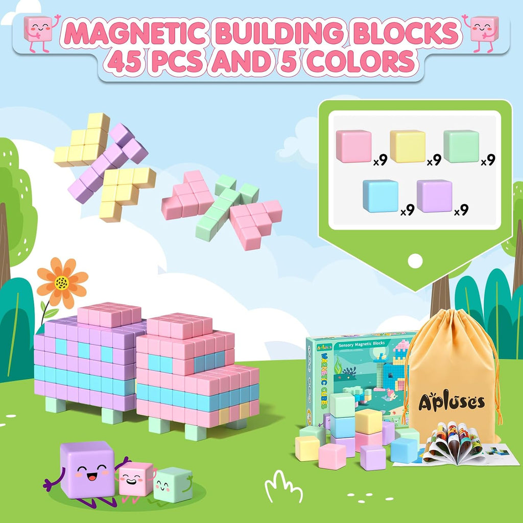 45PCS Magnetic Blocks - Toddler Girl Toys
