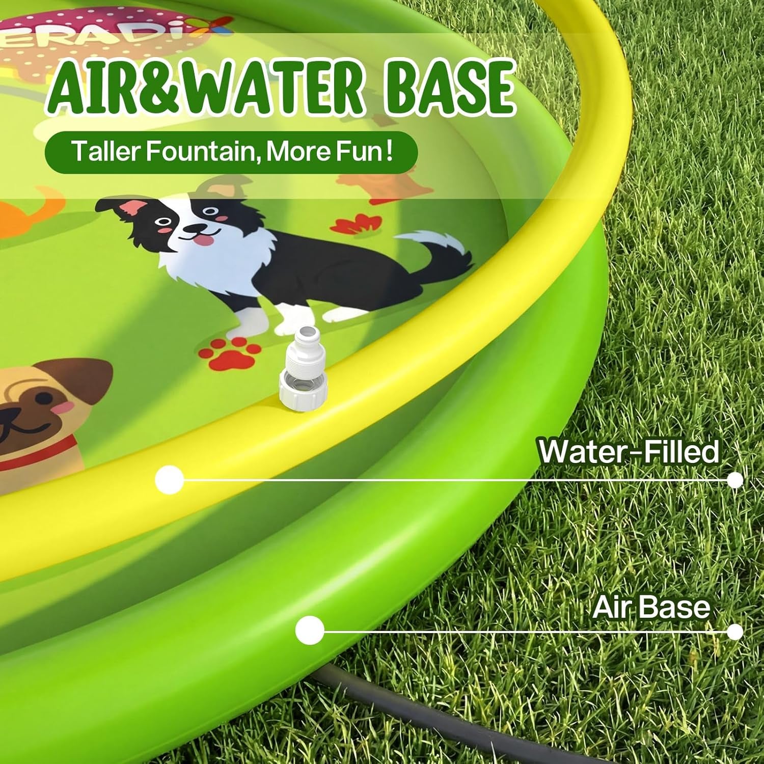 Splash Pads for Toddlers, 67" Inflatable Kiddie Sprinkler Mat, Outdoor Toys for Kids, Summer Water Pad for Backyard Garden Lawn, Wading Pool for Child 3 Age+
