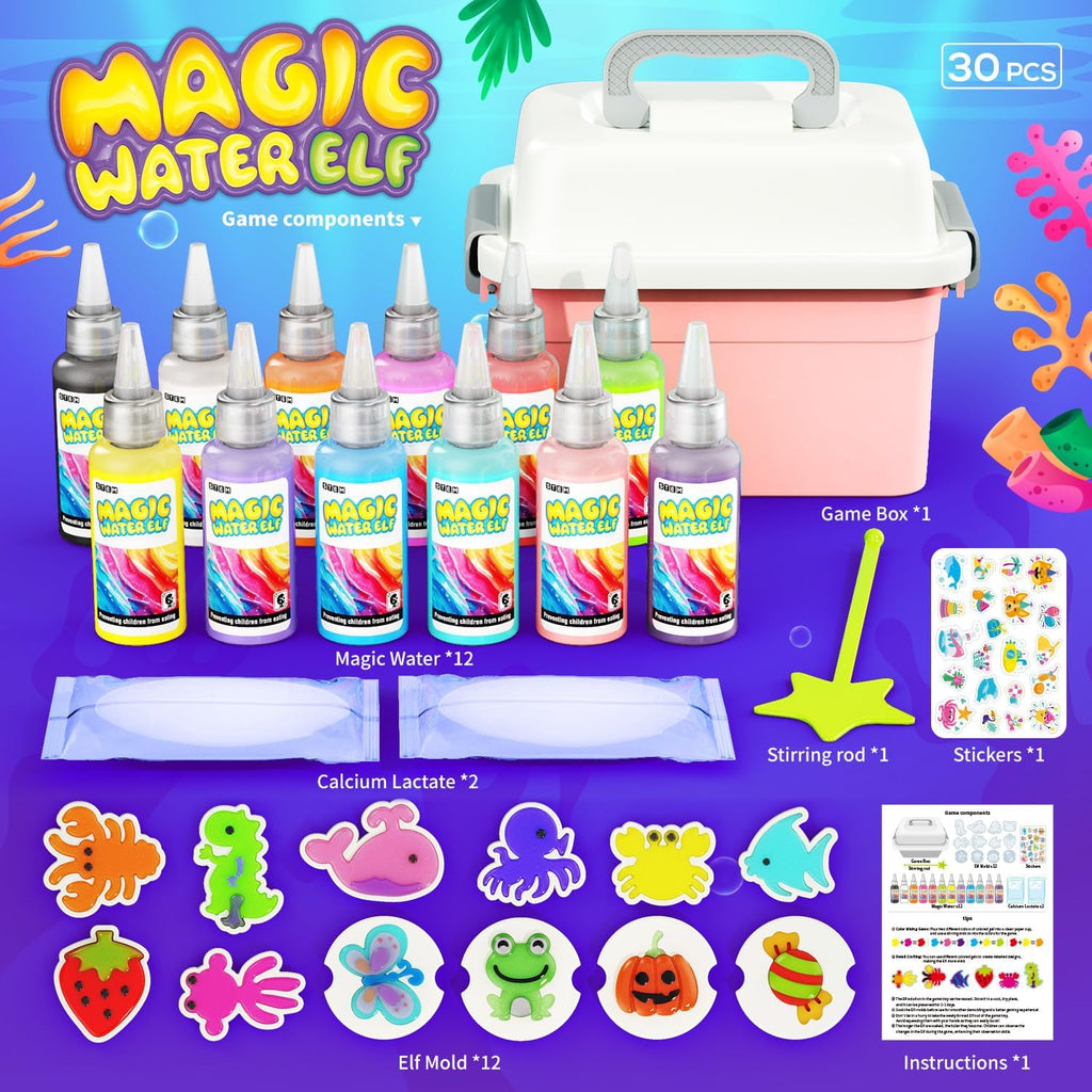 Aqua Fairy Water Gel Kit 12 Magic Gels &12 Molds Make Your Own Water Pets