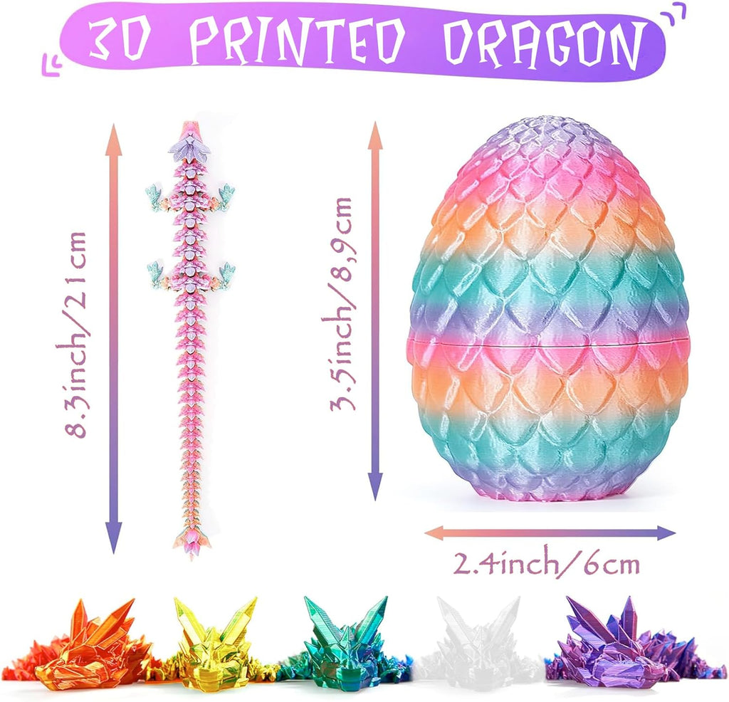 6 Pcs 3D Printed Dragon Eggs with Dragon Inside 