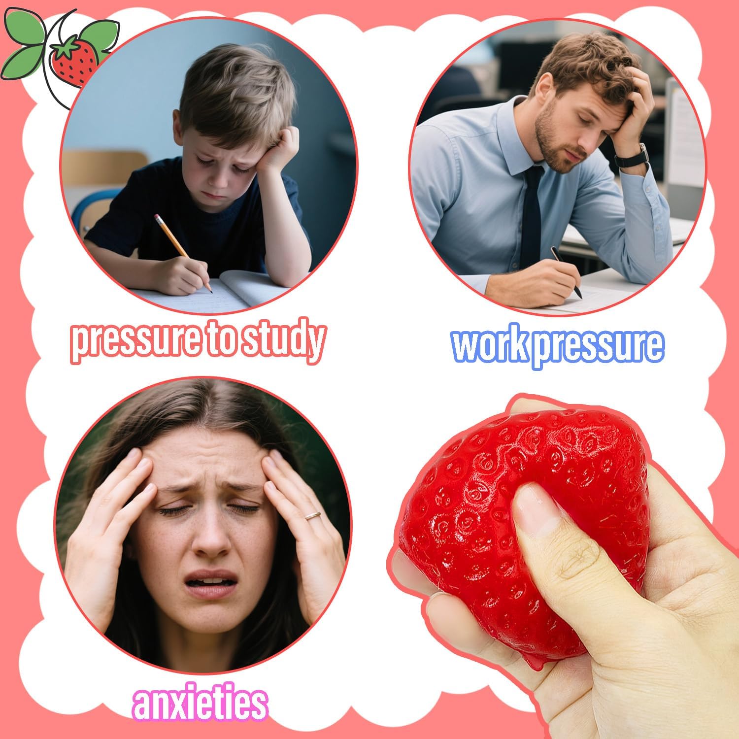 3Pcs Big Squishies Strawberry Toys