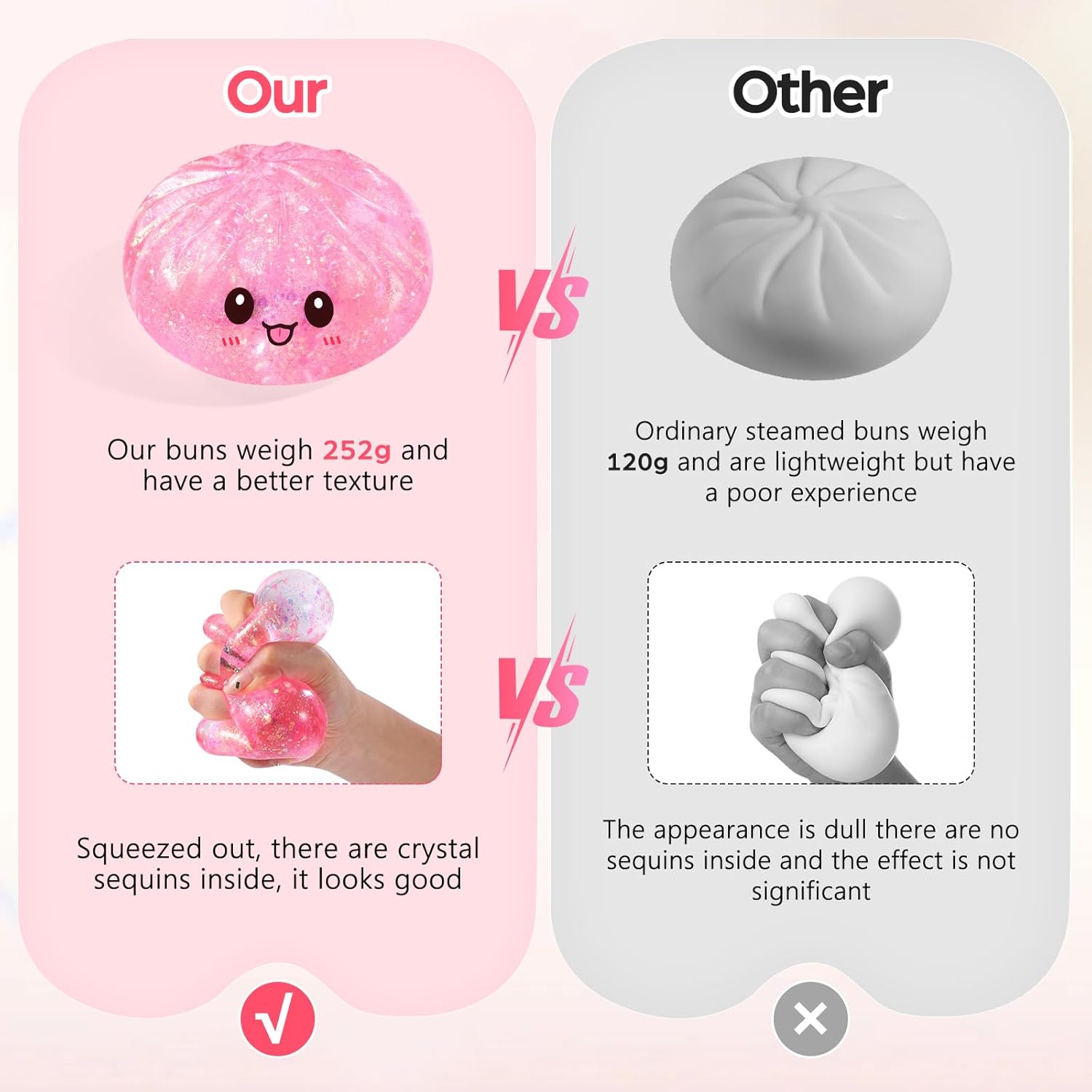 Sugar Dumpling Squishy,Rare Style (Pink)