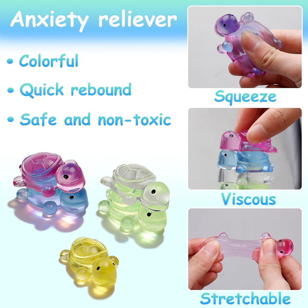 Mini Turtle Squishy Fidget Toys 24 Pack Slow Rise Anxiety Relief Squishies