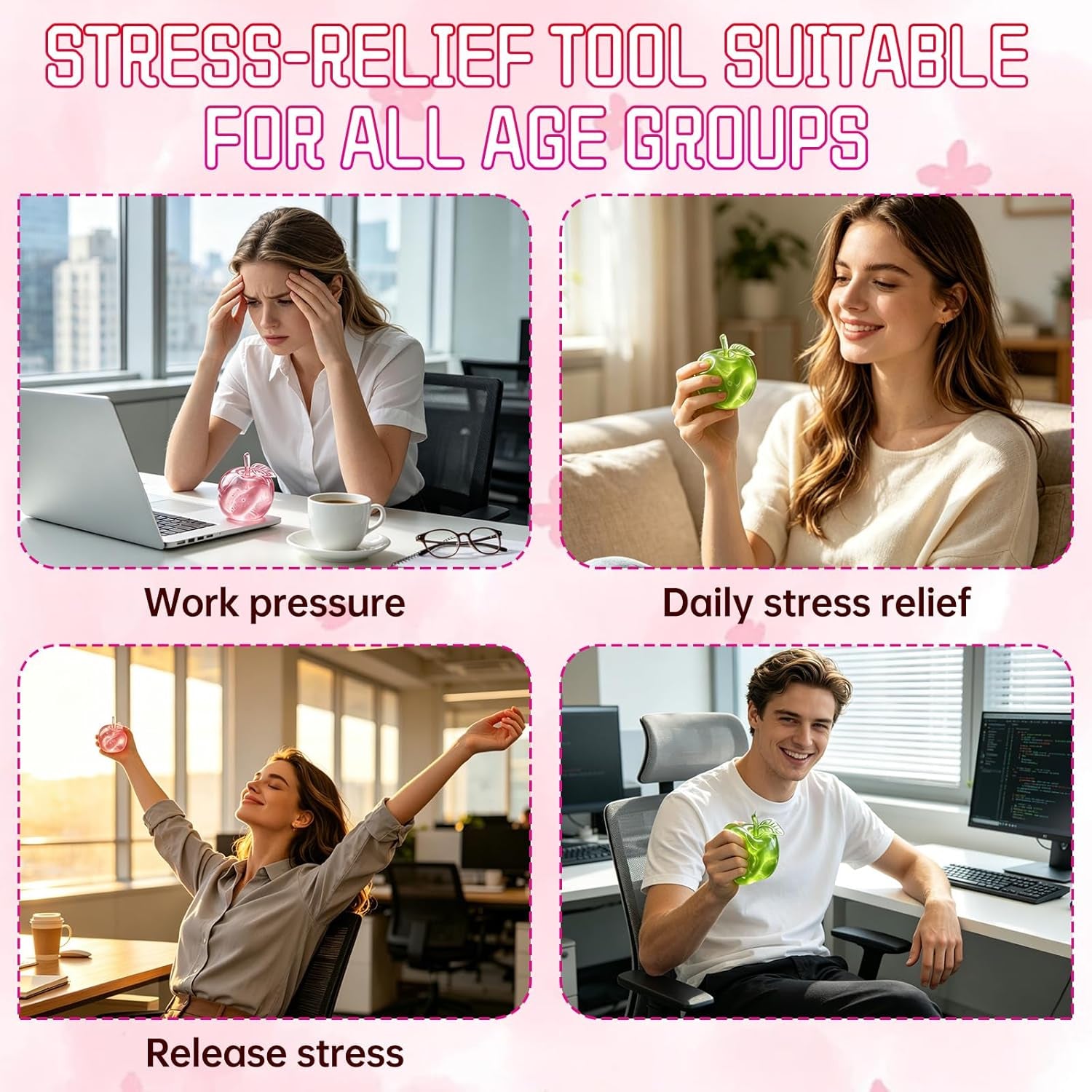 Stress Relief Toy, Apple Squishy (Green)