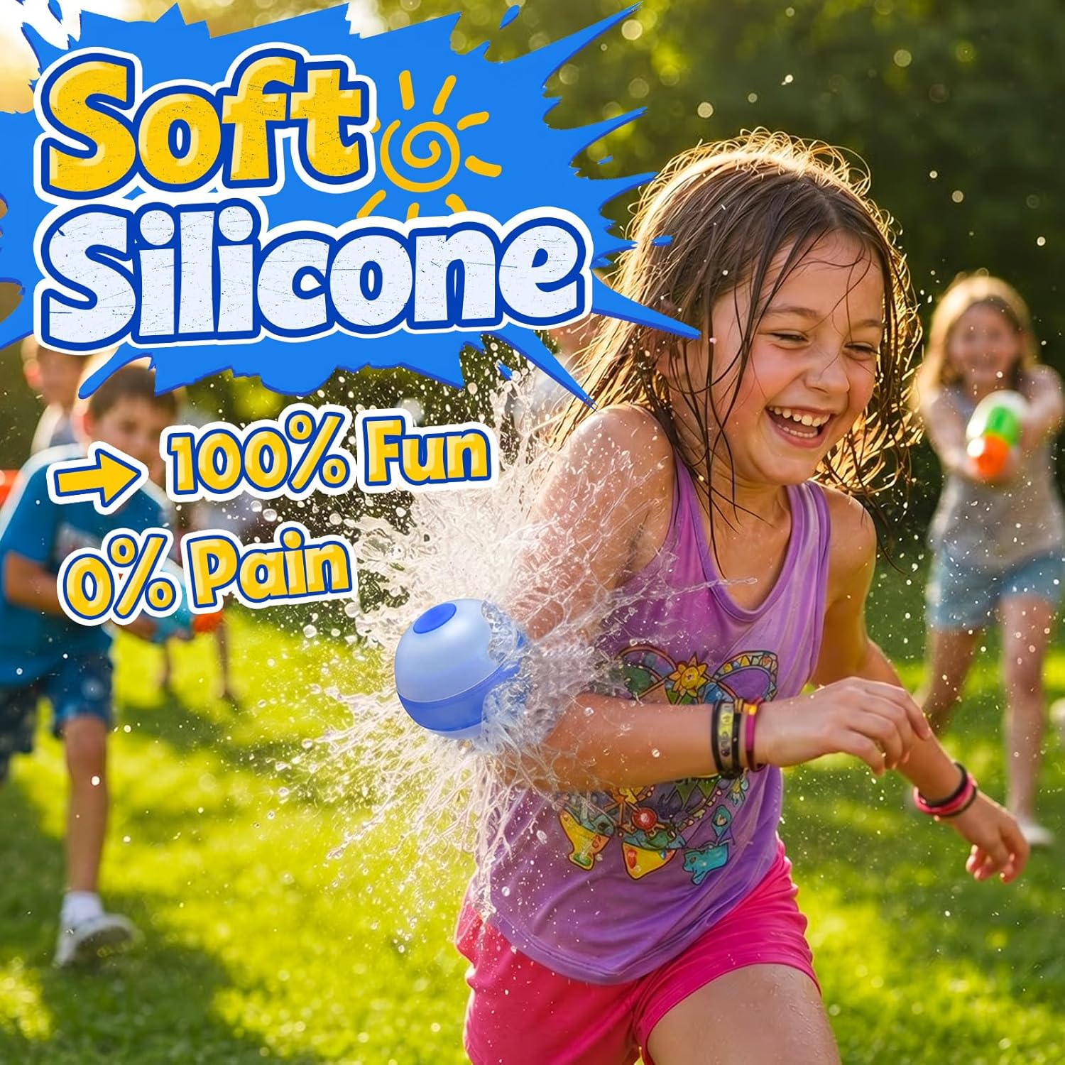 12 Pcs Reusable Water Balloons,Refillable Silicone Water Toys