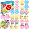 Taba Squishy Pack – 24 Pack Taba Squishies Squeeze Toys with 50 Stickers