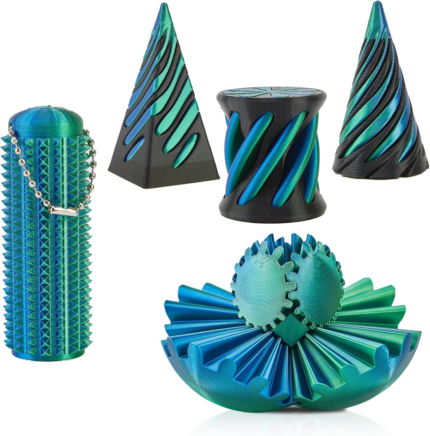  5 Pack 3D Printed Spiral Cone Fidget Toys