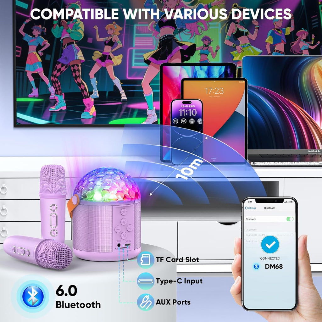 Portable Bluetooth Speaker with Disco LED Light