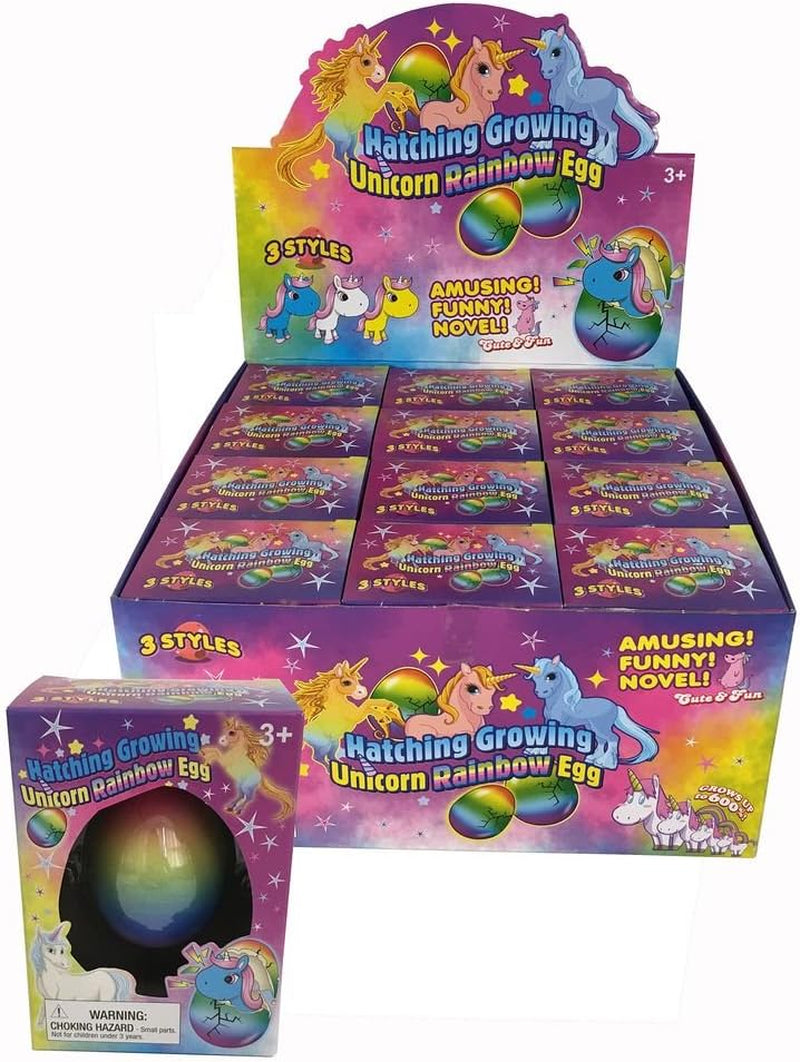 Novelties 6 Pack - Surprise Growing Unicorn Hatching Rainbow Egg 