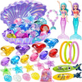 Diving Pool Toys for Kids Diving Gem Treasure Chest, 29Pcs 