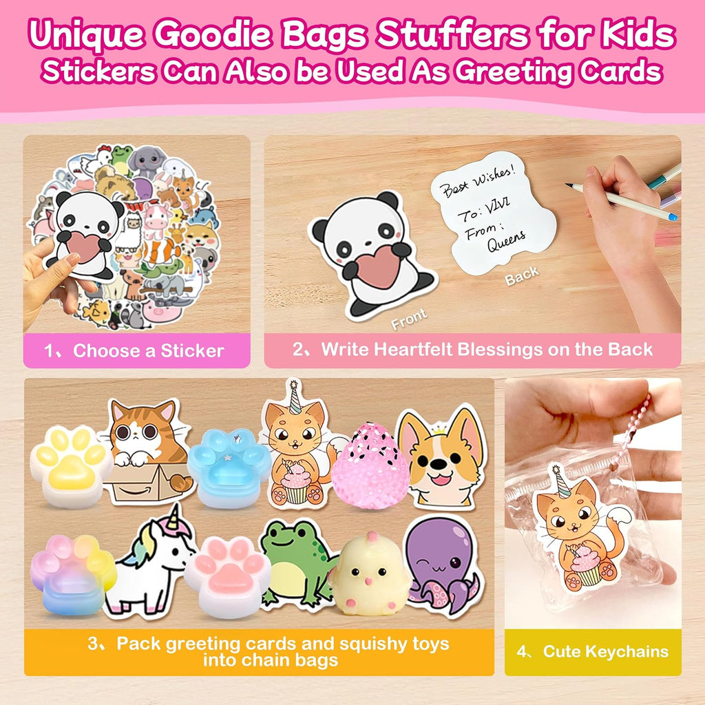 Taba Squishy Pack – 24 Pack Taba Squishies Squeeze Toys with 50 Stickers