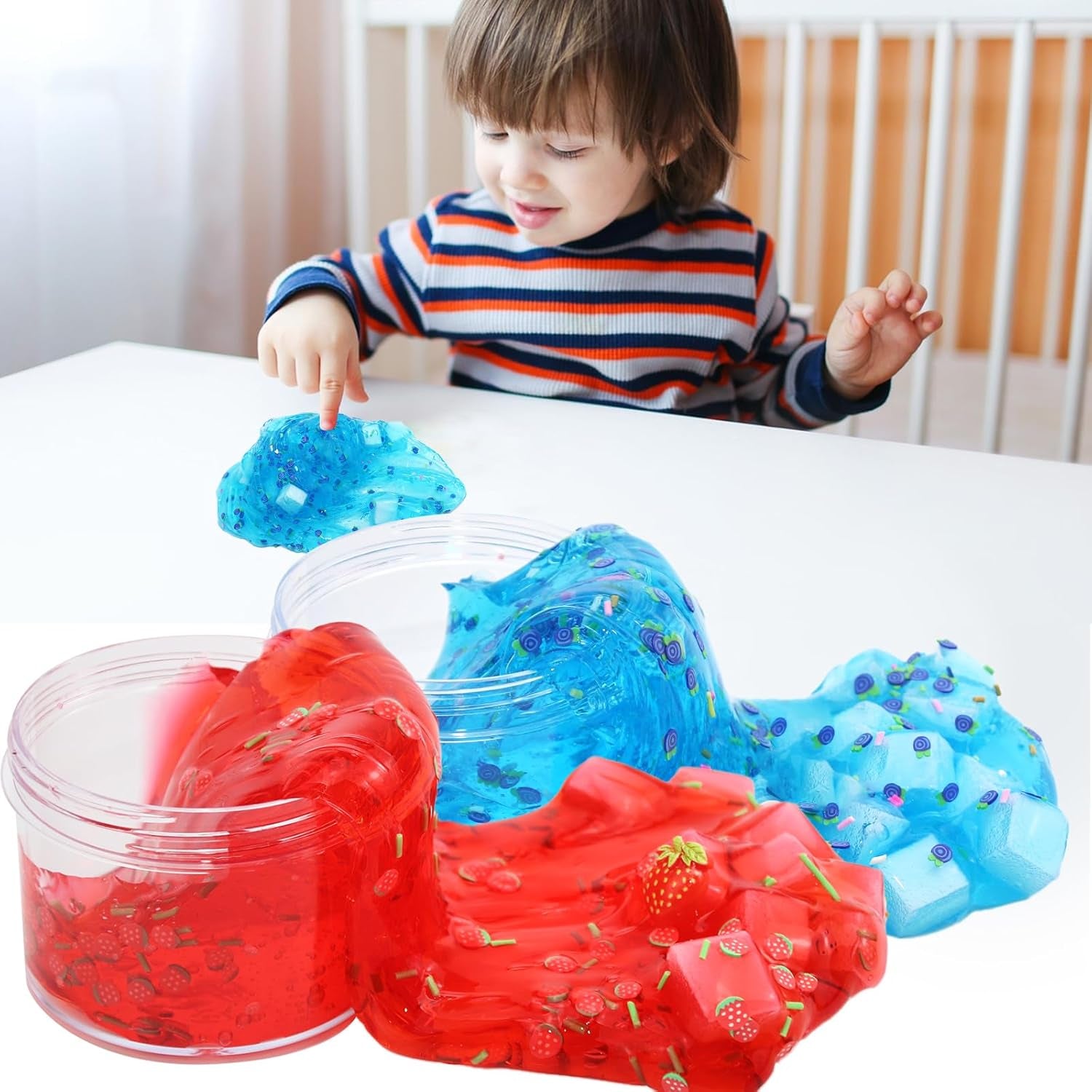 Jelly Cube Clear Slime Kit 8 Pack for Kids