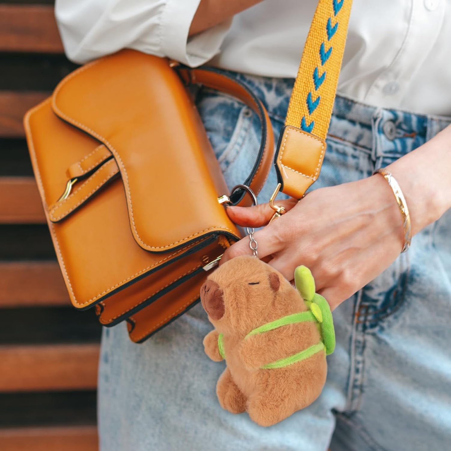 Cute Capybara Plush Keychain, 6.3-Inch 