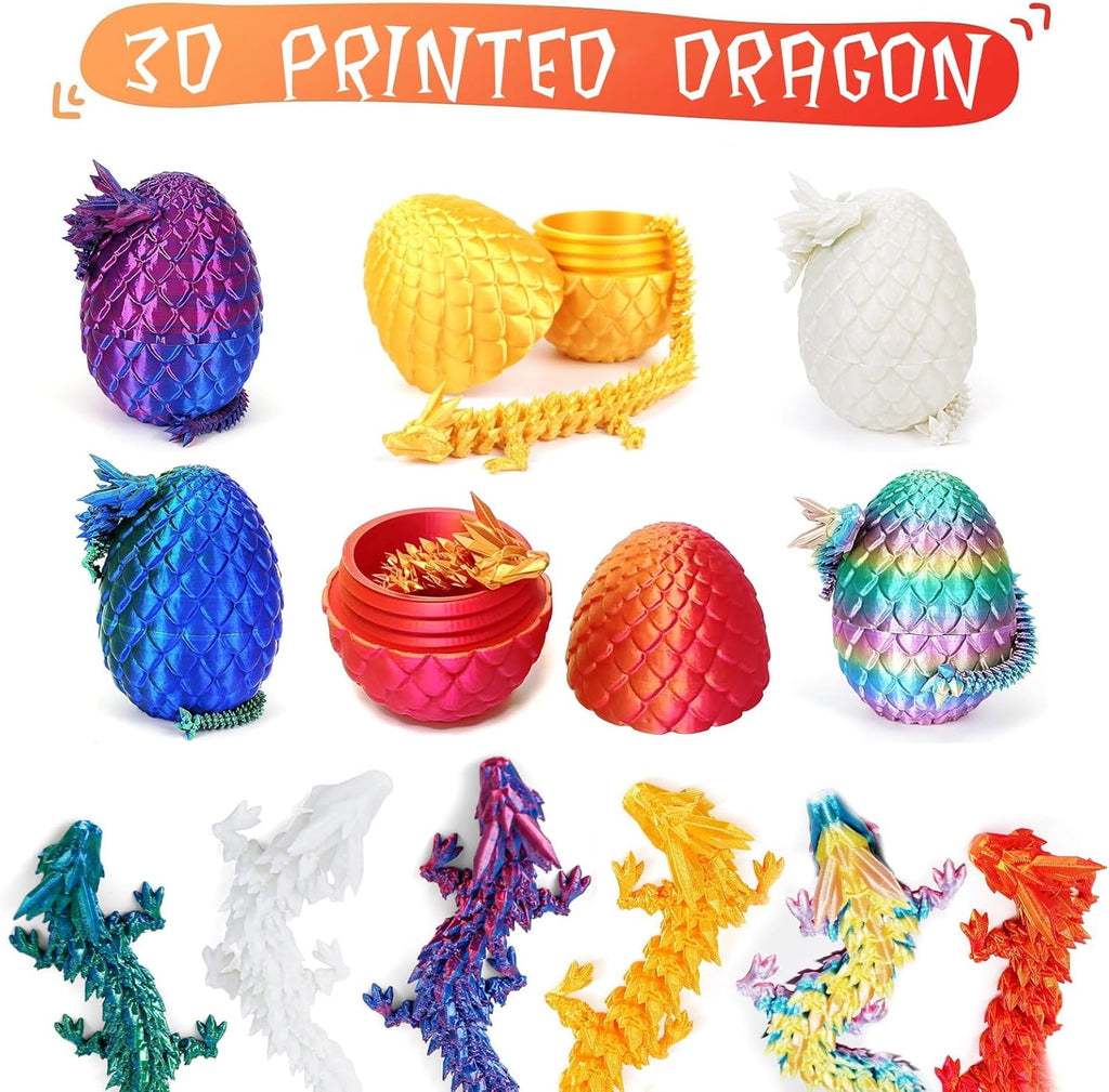 6 Pcs 3D Printed Dragon Eggs with Dragon Inside 