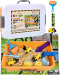 Construction Sensory Bin for Toddlers with 2-In-1 Play Mat 