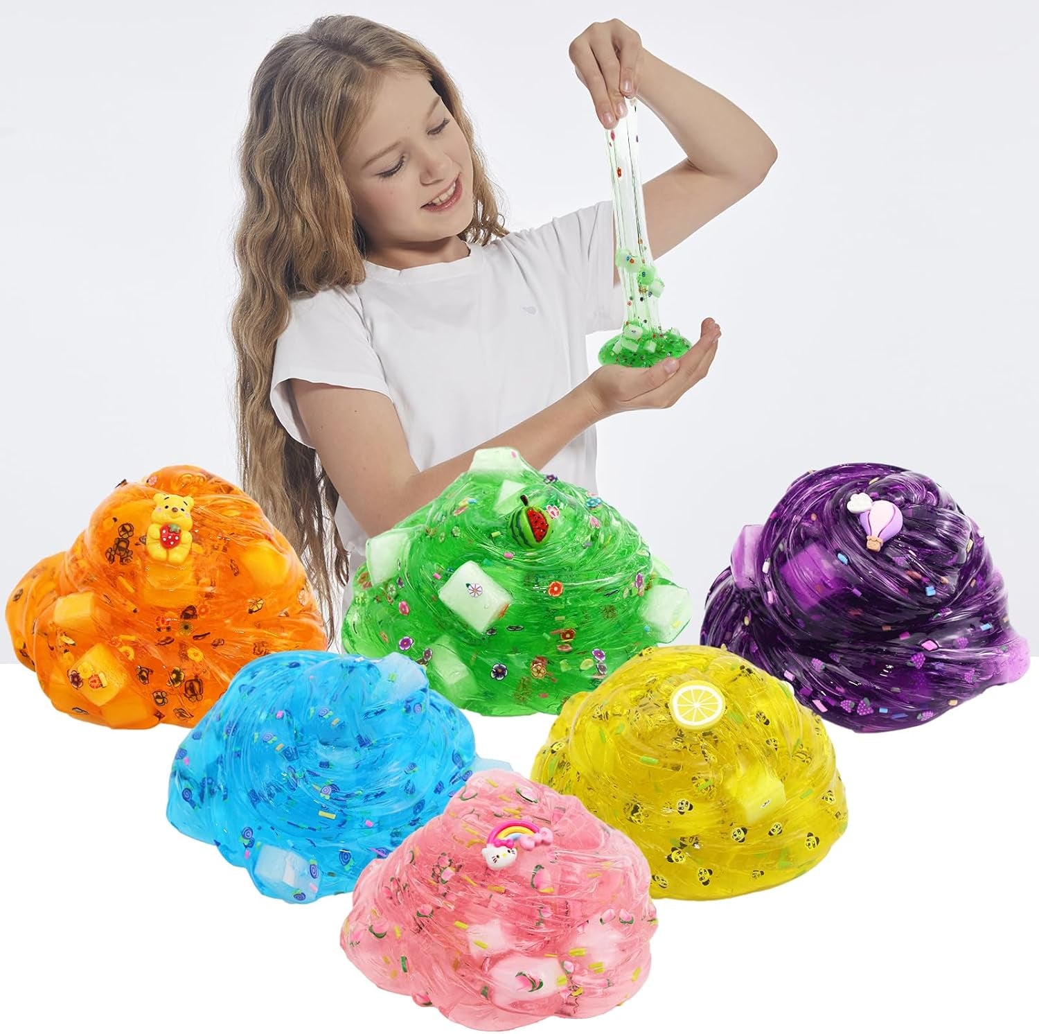 Jelly Cube Clear Slime Kit 8 Pack for Kids