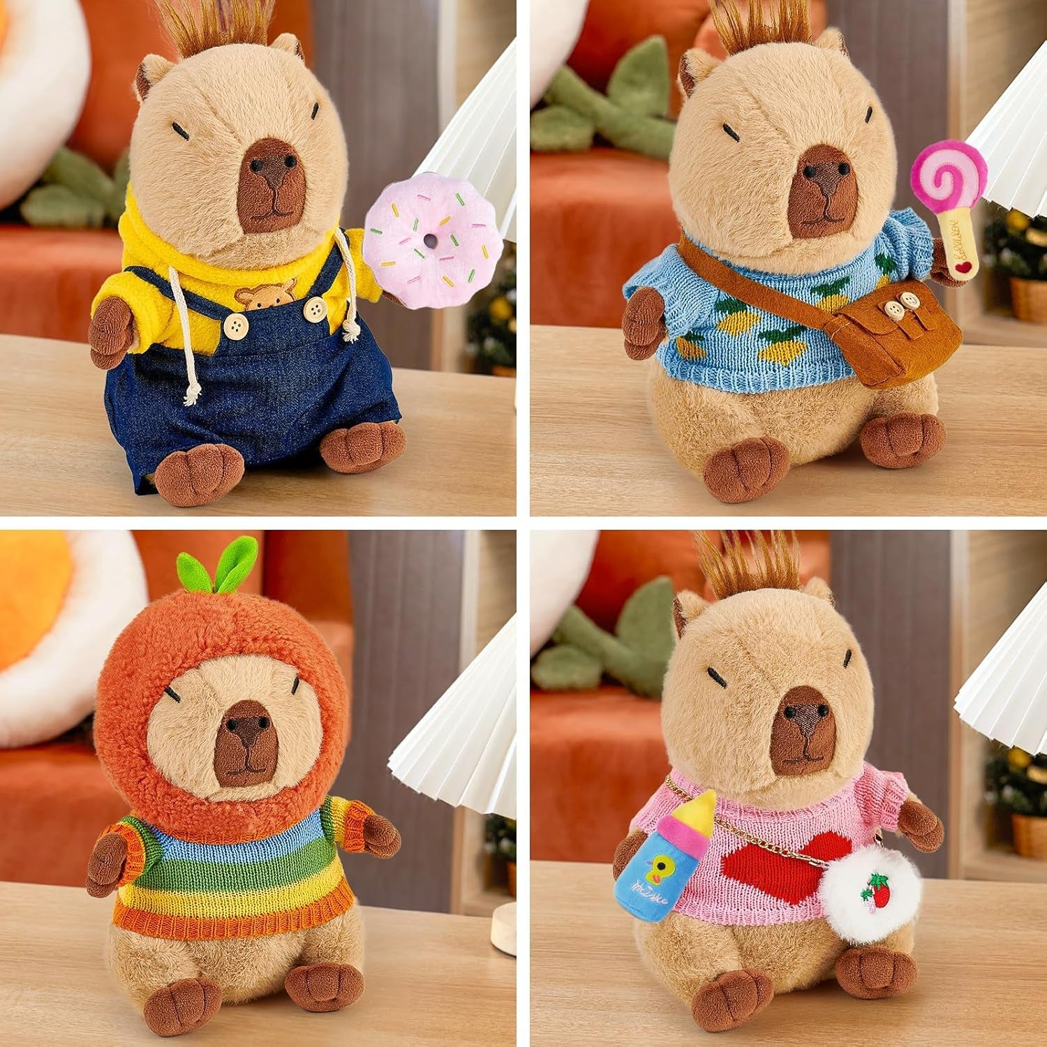 13 PCS Capybara Plush with Clothes & Accessories