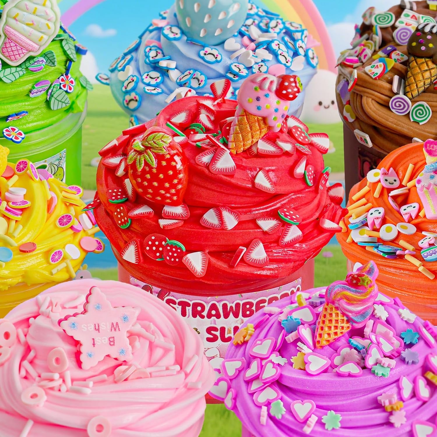 18 Pack Slimes, Slime Kids, Butter Cloud Slime Kit for Girls Ages 8-12, Toys for Girls and Boys, Slime Party Favors Goodie Bag Stuffers, 4 5 6 7 8 9 10 Year Old Girl Birthday Gift Cute Stuff