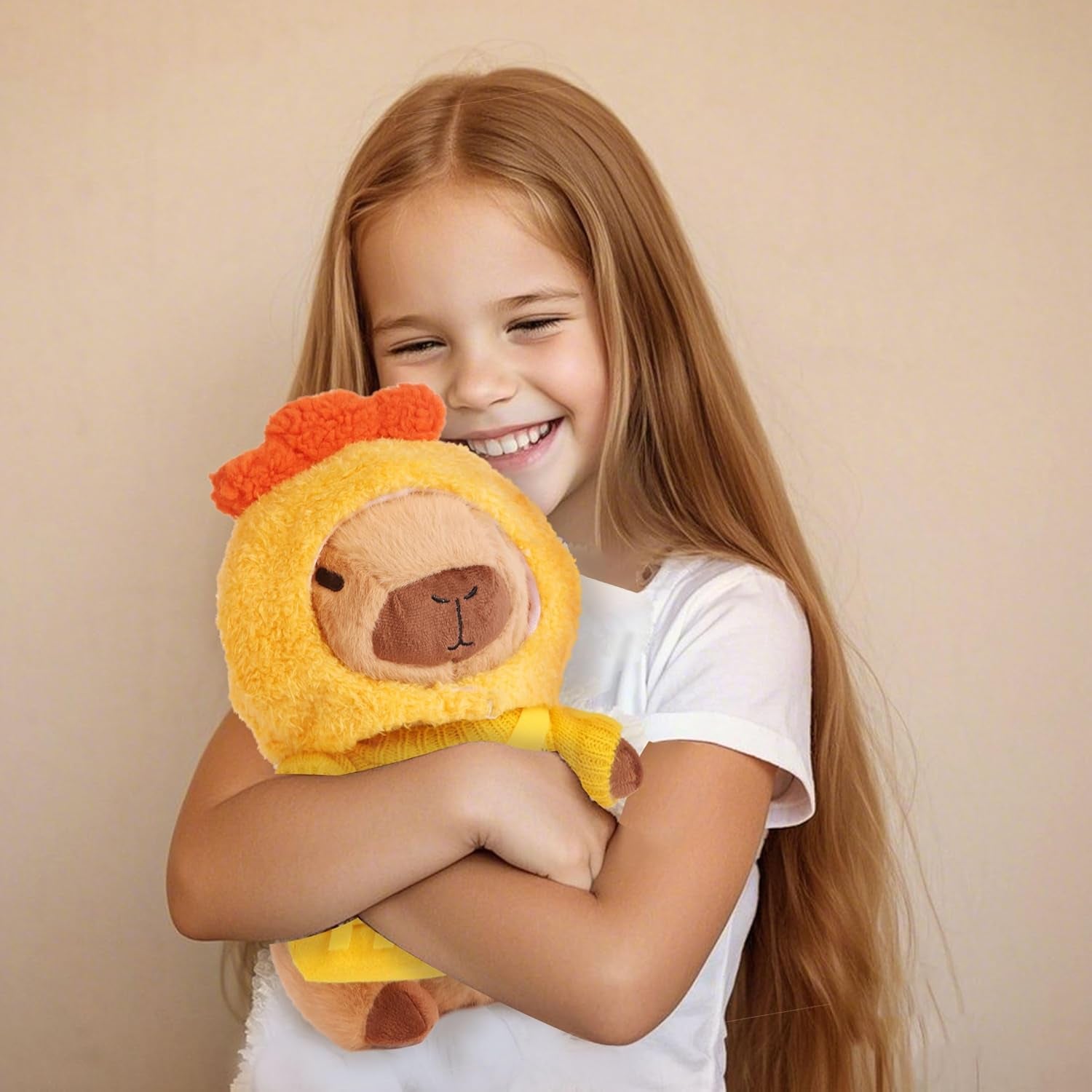 Cute Capybara Plush with 9 Pcs Clothes & Accessories