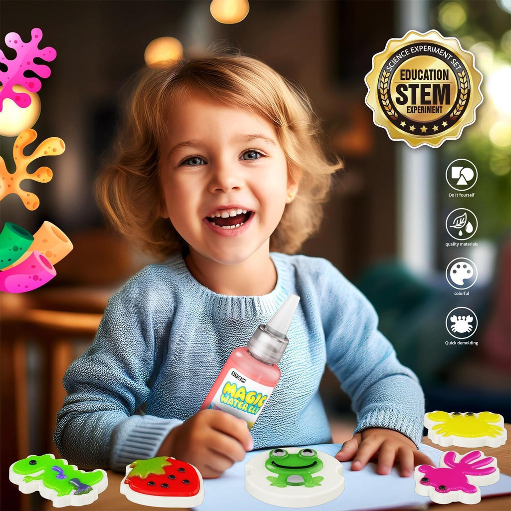 Aqua Fairy Water Gel Kit 12 Magic Gels &12 Molds Make Your Own Water Pets