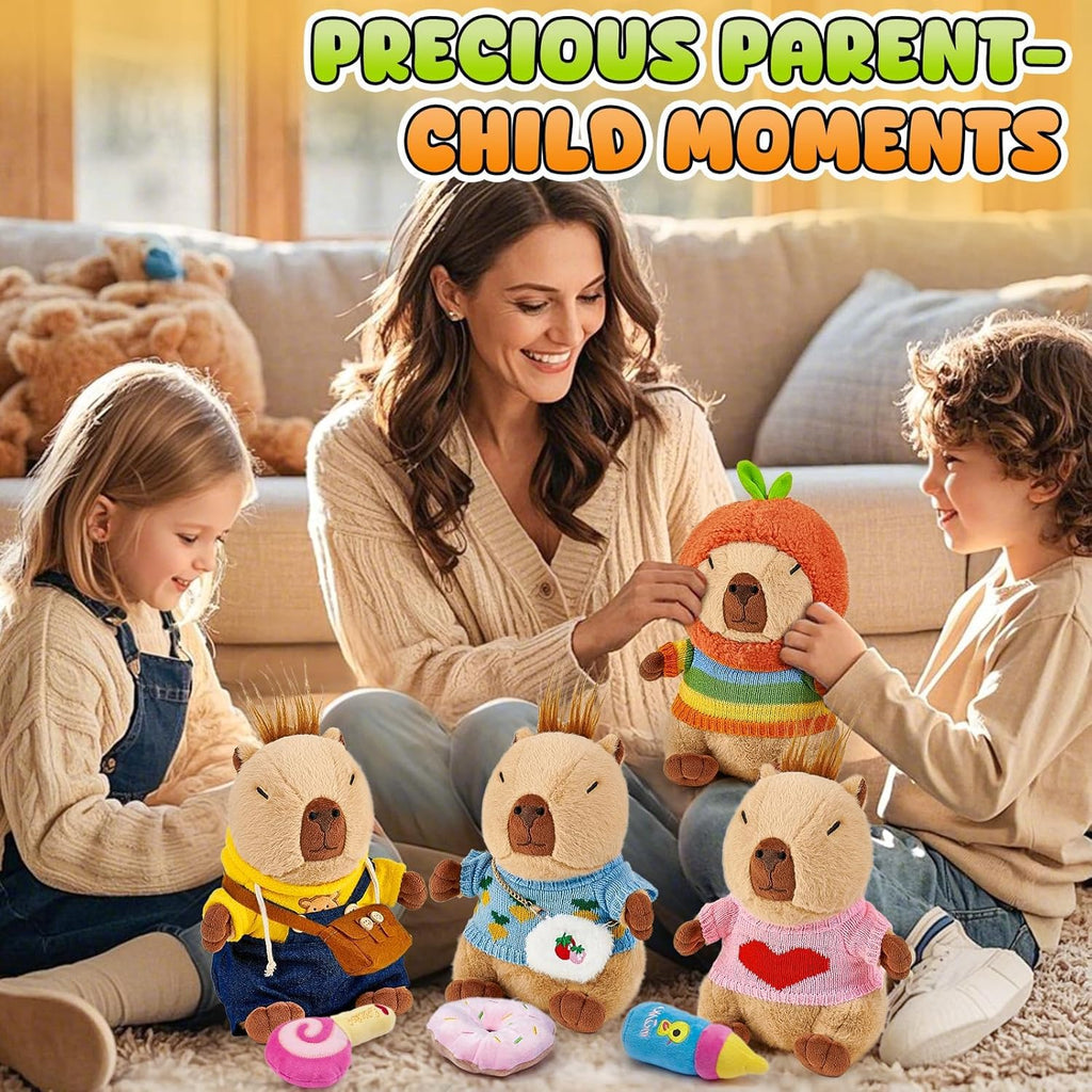 13 PCS Capybara Plush with Clothes & Accessories