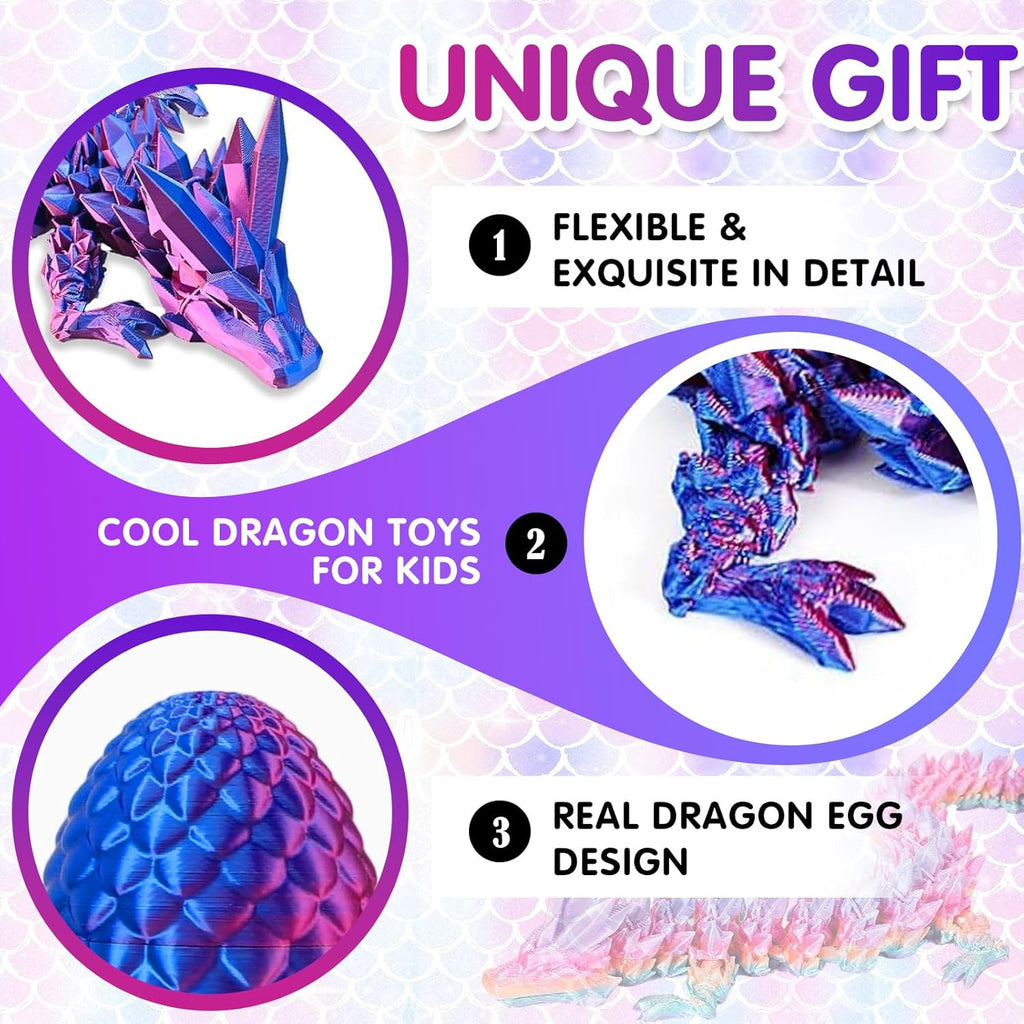 6 Pcs 3D Printed Dragon Eggs with Dragon Inside 