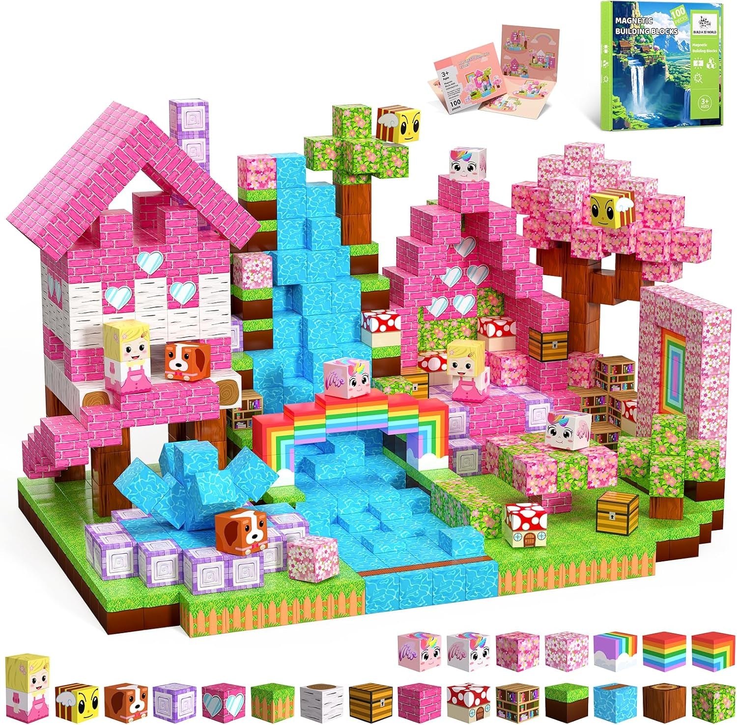 Magnetic Blocks, 100PCS Magnetic Building Blocks
