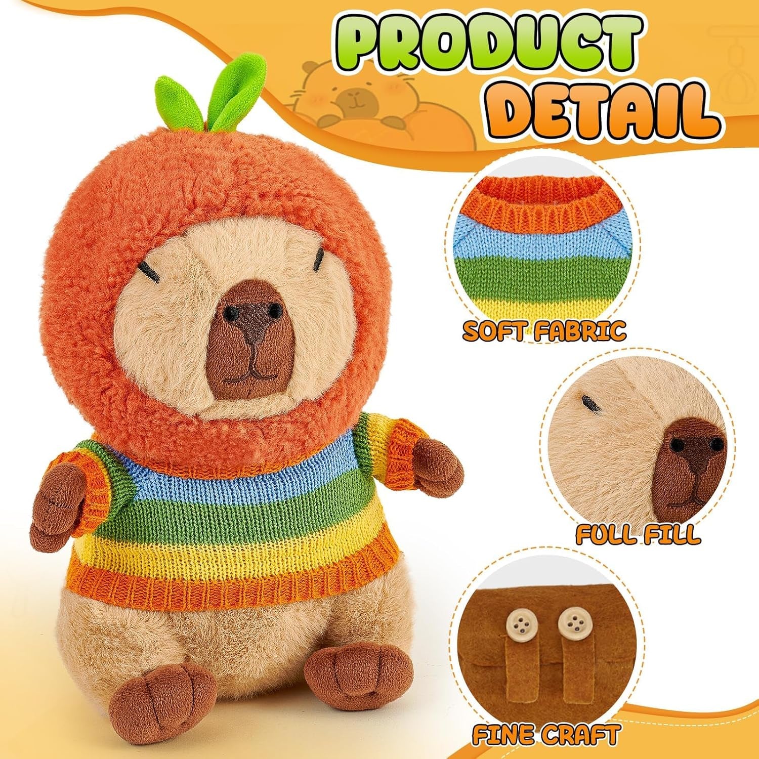 13 PCS Capybara Plush with Clothes & Accessories