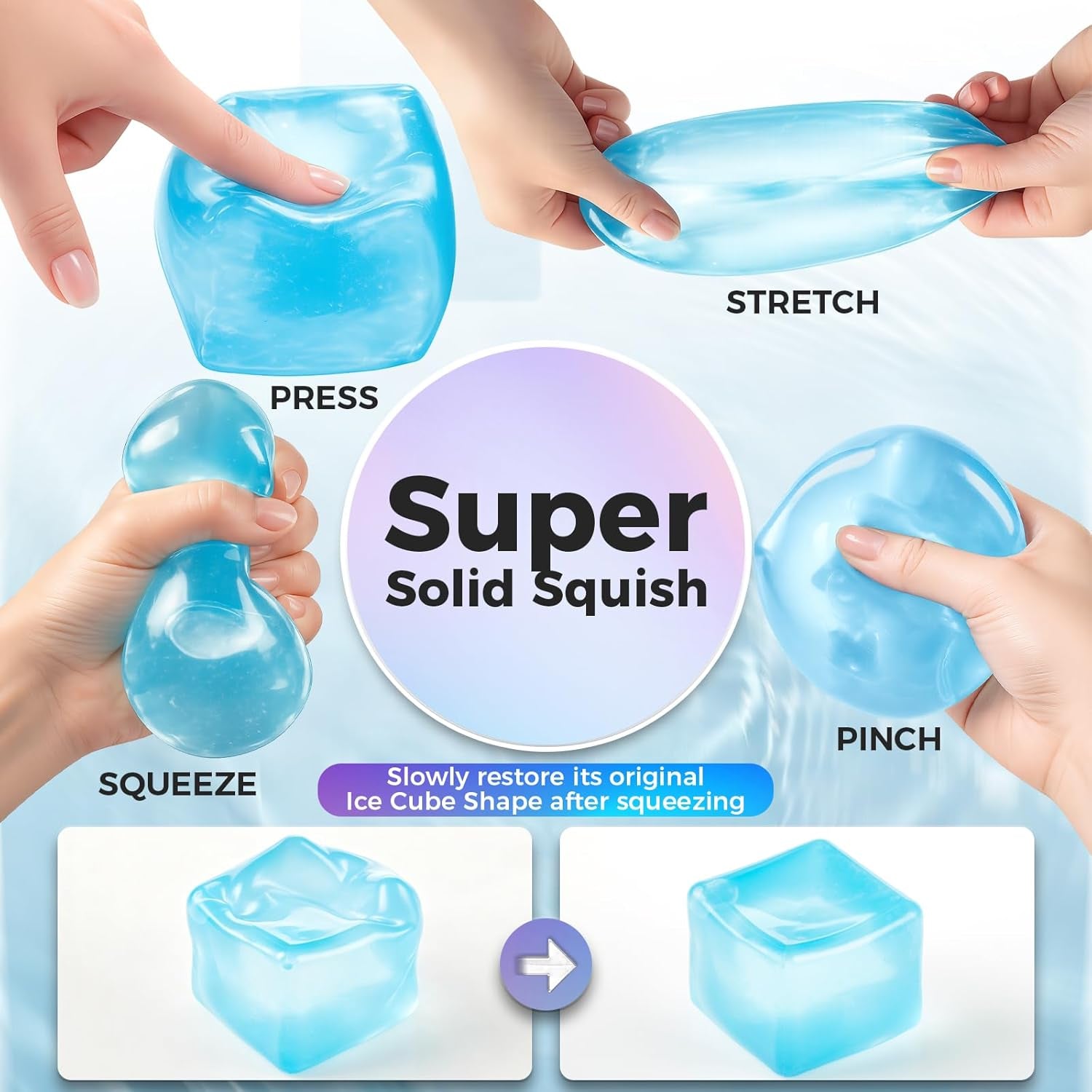 Ice Cube Squishy Fidget Toy