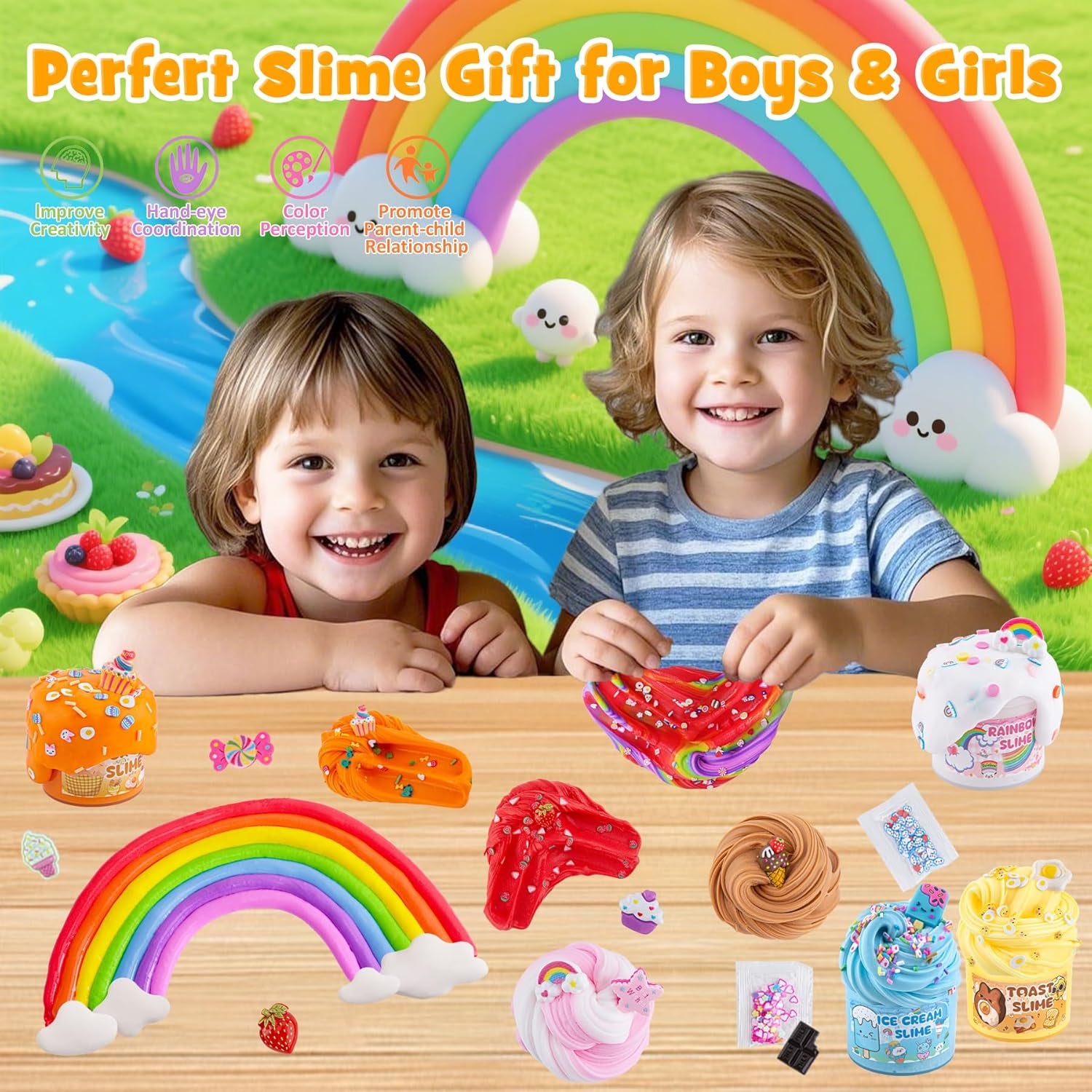 18 Pack Slimes, Slime Kids, Butter Cloud Slime Kit for Girls Ages 8-12, Toys for Girls and Boys, Slime Party Favors Goodie Bag Stuffers, 4 5 6 7 8 9 10 Year Old Girl Birthday Gift Cute Stuff