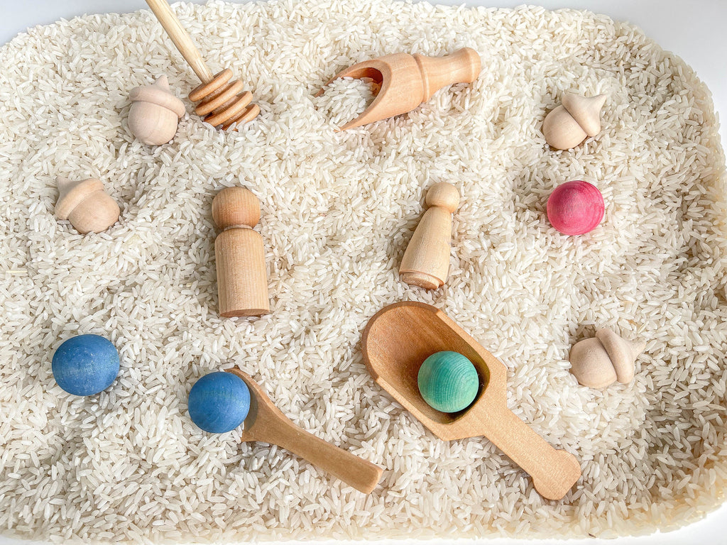Deluxe Set of Sensory Bin Tools, Small Wooden Tools, Sensory Tools, Montessori